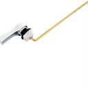 Hibbent Universal Metal Front Mount Toilet Handle Replacement Kit, Brass Toilet Flush Tank Lever with Stainless Steel Flapper Chains for Most Toilets, White Finish