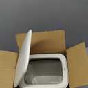 Rejomiik Small Bathroom Trash Can with Lid Slim Soft Close Garbage Can Step Wastebasket Container Trash Bin for Office Bedroom Kitchen Living Room (1.9 Gallon Cream)