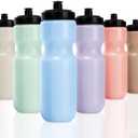Nitial 24 Pcs Sports Water Bottles Bulk 22 oz Squeeze Reusable Sports Water Bottles Blank Plastic Water Bottles with Pull Top Cap for Adults Sports Fitness Bike, Dishwasher Safe