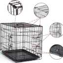 DONORO Dog Crates for Small Medium Size Dogs Indoor Double Door Dog Kennels & Houses for Puppy and Cats, Collapsible Metal Contour Dog Cages (Brown, 30.0" L x 19.0" W x 21.0" H)