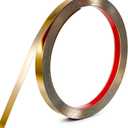 Molain 196.8" x 0.4" Brushed Gold Finish Molding Trim, Brushed Gold Peel and Stick Molding Trim Flexible Decorative Strip for Wall Ceiling Tile Mirror and Furniture(Brushed Gold)