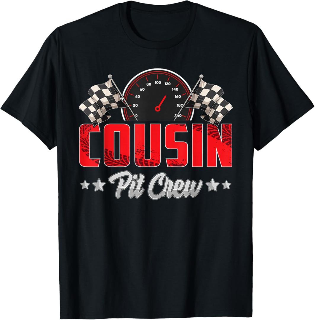 Race Car Birthday Party Racing Family Cousin Pit Crew T-Shirt, XL Race Car Birthday Party Racing Family Cousin Pit Crew T-Shirt, XL