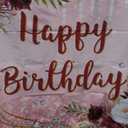 Sensfun Floral Happy Birthday Backdrop Burgundy Flowers Rose Gold Glitter Bokeh Spots Photo Background Vinyl Women Birthday Party Cake Table Decorations Photoshoot Banner (10x6.5ft)