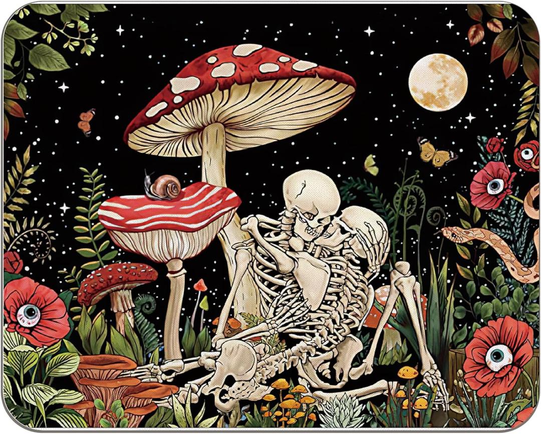 OFlich Skull Mushroom Mouse Pad - Skull Mushroom Moon Mousepad with Non-Slip Rubber Base for Laptop Computer Desktop Keyboard, Occupational Therapy Gifts (9.57.9 Inch)