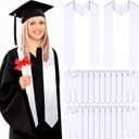 Giegxin 50 Pcs Unisex Graduation Stoles Bulk Adult Sublimation Blank Plain Sash Grad Satin Honor Stole