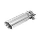 SVULK 3 Inch Stainless Steel Exhaust Tip, 3" Inlet to 4" Inch Outlet,12"/305mm Long Polished Clamp on Exhaust Tailpipe Tip, Double Wall & Slant Cut Exhaust Finish Tailpipe with Clamp