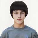 STYLER Short Black Cosplay Wig-1960s Men Synthetic Bowl Cut Mushroom Hair Anime Wigs for Daily use Halloween Christmas Costume Wig