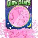 Greingways 201 Pcs Glow in The Dark Stars Stickers for Ceiling Bedroom, Stocking Stuffers for Kids Ages 3-5, 4-8, 8-12, Boys Girls Room Decor Wall Stickers Stocking Stuffers for Toddler-Pink