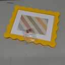 6x8 Wavy Picture Frame with Mat for 4x6, Real Glass and Wooden Frame - Tabletop or Wall Hanging Photo Frame(1 Pack, Yellow)