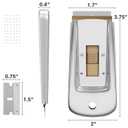 Bates- Metal Razor Blade Scraper Tool, 10 Pack, 100 Extra Blades, Stainless Steel Heavy-Duty Cleaning Razor Scraper Tool (Silver)