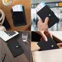 Genuine Leather Passport Wallet, RFID Blocking Passport Holder with Tracker Slot, All in One Travel Wallet for Women/Men, Secure Passport Cover Case for Airport Essentials (Black)