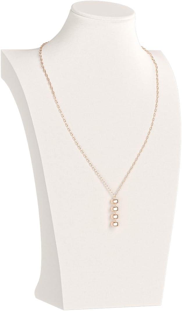 Necklace Bust Display Stand, Necklace Holder, Pendant Chain Necklace Organizer for Women (Beige Velvet, L 1PCS) (11.4" Height (1pc))