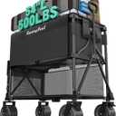 SUNNYFEEL Double Decker Wagon, Collapsible Outdoor Utility Wagon Cart 500LB Capacity Adjustable Handlebar,Foldable Wheels Stable Durable Oxford Fabric for Shopping Garden Camping (Black, Double Deck)