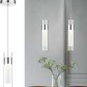 kudos Chrome Pendant Light Fixtures, Modern LED Pendant Lights with Clear Glass and Milk Glass, Pendant Lights for Kitchen Island, KDPL10-CH
