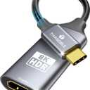 USB C to HDMI 2.1 Adapter, Support 8K@60Hz and 4K 120Hz, Dynamic HDR, Thunderbolt 3/4/5, USB 4 Port, Type C to HDMI Adapter for MacBook Pro/Air, XPS, ThinkPad, iPhone 15/16 Series