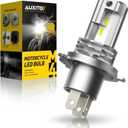 AUXITO H4 Light Bulb Hi/Low for Motorcycle, 400% Brighter, 9003 Bulb 6000K Cool White H4 Fog Light Fanless, Plug and Play, Pack of 1