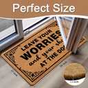 Leave Your Shoes and Worries 30"x17" Large Funny Welcome Mat for Indoor/Outdoor Entrance, Stylish Door Mat with Non-Slip Rubber Backing, Perfect for Front Door 'Please Take Off Your Shoes' Door Mat