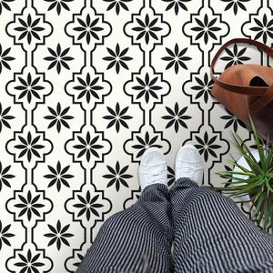 MORCART Peel and Stick Floor Tile, Vinyl Flooring Waterproof, DIY Flooring for Bathroom, Kitchen, Fireplace, Pet House, Stairs, Bedrooms, Wall (40PCS,7.87" x 7.87",Black)