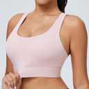 High Impact Sports Bra for Women High Support Molded Cups Strappy Womens Sports Bra for Workout,Training and Running (Pink, S)