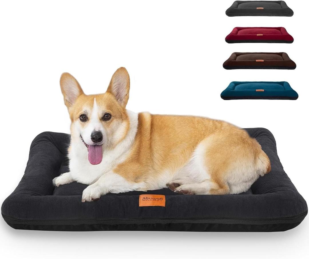 Dog Crate Bed Mat, Indestructible Dog Bed, Chew Proof Pet Mat for Large Medium Small Pet, Washable & Anti-Slip for Dogs and Cats Cozy Sleeping (Grey)