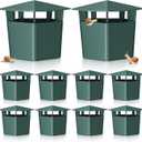 10 Pack Slug Snail Traps for Garden, Reusable Beer Bait Snail Catchers with Pentagonal Lid, Plastic Slug Houses for Outdoor Garden, Vegetable Beds, Farm(Green)