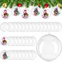 Wettarn 50 Pcs Large Clear Christmas Ornaments 4 Inch/100 mm Clear Plastic Fillable Ornaments Ball Transparent DIY Crafts Balls for Christmas Tree Decorations Wedding Holiday Home Party Hanging Decor