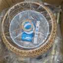 Gold Floor Lamps for Living Room Rattan Boho Floor Lamp with Remote Control & 3 Color Temperature,Dimmable Arc Floor Lamps Brass Standing Lamp Tall Floor Lamp for Bedroom Living Room Corner (11.8inch)