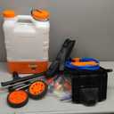 VEVOR 4 Gallon Battery Powered Backpack Sprayer with Wheeled Cart, Adjustable 0-94 PSI, 13FT Hose, 6 Nozzles, 2 Wands Included, Wide Mouth Lid for Weeding, Cleaning, Long Spray Time Without Fatigue