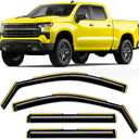 in-Channel Window Rain Guard for 2019-2026 Chevy Silverado/GMC Sierra 1500 Crew Cab,Window Vent Wind Shades Deflectors Side Window Visors Vent Visor Window Deflectors Truck Accessories