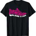 Breast Cancer Pink Ribbon Walk For Cure Cool Awareness Gifts T-Shirt (Black, L )