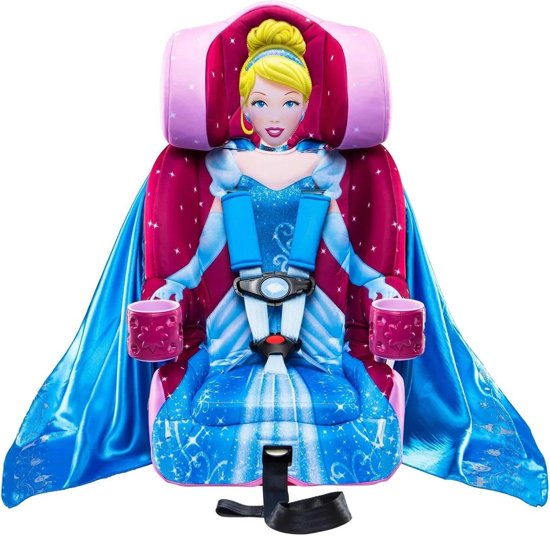 KidsEmbrace 2-in-1 Car Seat | Forward-Facing Harness (26.5–65 lbs) & Booster Mode (40–100 lbs) | Latch | Premium Fit with Multi-Position Headrest, Harness & Recline - Disney Cinderella (Pink) Exp Date 2032