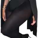 Women's Sexy 2 Piece Outfits Ruched Crowl Neck Cape Sleeve Thong Bodysuit Top Sheer Stockings Club Jumpsuits L