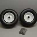 Upgraded 13x5.00-6 Flat Free Lawn Mower Tire,Riding Tire with 3/4" & 5/8" Precision Bearings,3.25"-5.25" Centered Hub,Solid Smooth Zero Turn Mower Front Tire for Residential and Commercial,White