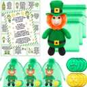 Shappy 24 Set Leprechaun Plush Toy St. Patrick's Day Plush Toy Doll with Shamrock Coins and Leprechaun Treasure Hunt Letter St Patricks Day Decorations Irish Stuffed Decor