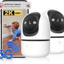 Indoor Security Camera 2 Packs, 2K 5G WiFi Baby/Pet/Dog/Nanny Cameras for Home Security, 360 PTZ Security Cameras with US Servers Phone App, 911 One-Tap Call,AI Smart Detection,2 Way Talk,Privacy Mode
