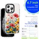 for iPhone 15 Pro Max Case, [Floral Garden] Cool Aesthetic Pattern for Women, [11FT Military-Grade Drop Tested] Slim Crystal Clear Shockproof TPU Bumper Phone Cover, 6.7"