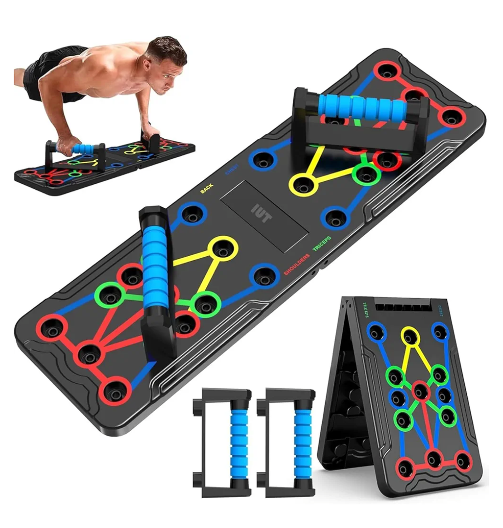 Solid Push Up Board 15 in 1 Home Workout Equipment Multi-Functional Pushup Stands System Fitness Floor Chest Muscle Exercise Professional Equipment Burn Fat Strength Training Arm Men & Women Weights
