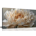 Ouzzlie Large Flower Canvas Wall Art Floral Wall Decor Light Yellow Peony Picture Art for Bedroom Living Room Office Modern Artwork Posters 29" x 59"