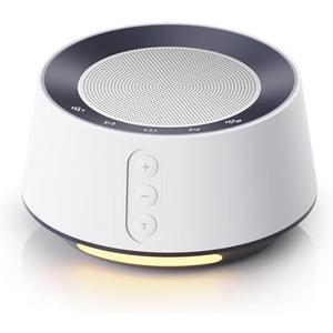 BGOVERSS White Noise Sound Machine with 14 Soothing Sounds and 10 Levels Night Light for Sleeping, 5 Timers and Memory Feature Plug in Sound Machine for Nursery Baby Kids Adults (White)