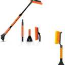 EcoNour 44.7" 3 in 1 Snow Brush for SUV, 360° Pivoting Extendable Long Snow Brush for Car, Snow and Ice Scrapers for Windshield with Ergonomic Foam Grip for Car Truck SUV, Winter Car Accessories