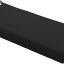 Outdoor Bench Cushion Waterproof 45"x18" Fade-Resistant Patio Furniture Cushion with Ties for Porch Swing, Loveseat, or Indoor Bench Replacement, Black