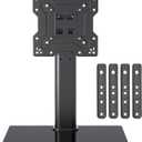 Universal TV Stand Base, Table Top for 17-55 Inch LCD/LED TVs, Height Adjustable Monitor Mount with Tempered Glass Base Holds up to 88lbs VESA 400x400mm, TS102 Black