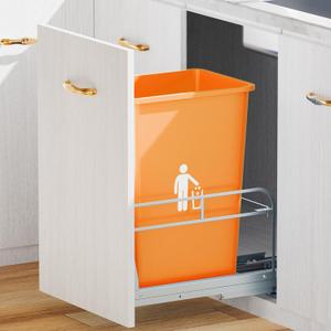 Pull Out Trash Can Under Cabinet with Soft-Close Slides,Garbage Can Not Included,Heavy Duty Under Sink Trash Can Kit for Kitchen, Requires Minimum Cabinets Opening 12" W X 18" D
