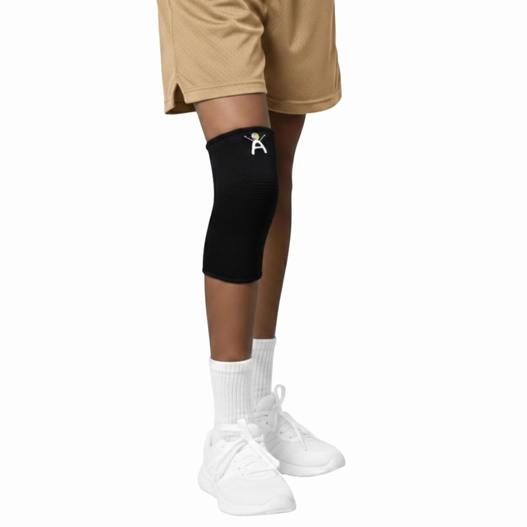 Kids Knee Brace Sleeve  Youth Knee Compression Support for Children | Knee Pain Relief & Sports Use  Boys & Girls Sizes for Basketball, Gymnastics, & Everyday Wear (1, Black, Small)