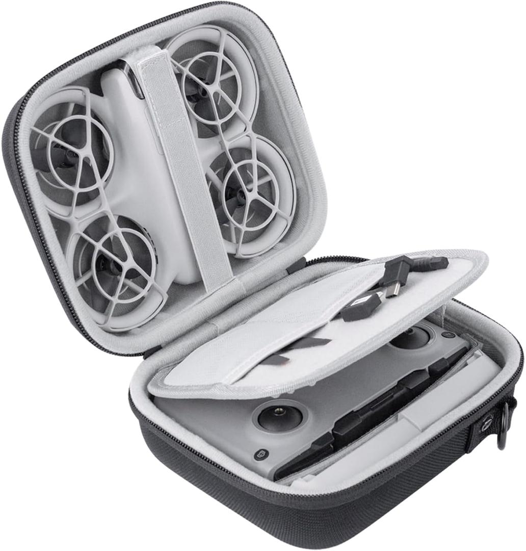 Carrying Case for DJI Neo, Portable Shoulder Bag Travel Neo Case with Elastic Strap to Fix DJI Neo Drone, Suit for Travel and Home Storage Drone and Its Accessories Black