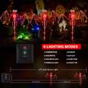 2PCS of Set Solar Garden Lights Outdoor for Halloween Decorations,3D RED Scary Bat Realistic Skeleton Decor for Halloween Party Decor,Solar Bats Path Lights for Lawn/Porch/Creepy Grave Dcor