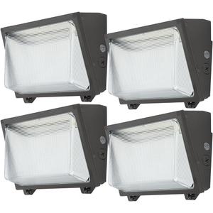 kadision 150W LED Wall Pack 120W 100W Adjustable, 19500lm 5000K 120-277V Dusk-to-Dawn Outdoor Lighting Exterior Light for House Parking Lot Warehouse Entrance, ETL Listed, 4 Pack