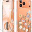 GVIEWIN for iPhone 17 Pro Max Case with Screen Protector, Upgraded [Full Camera Protection] [Non Yellowing] Floral Slim Shockproof Clear Women Phone Cover for iPhone 17 Pro Max 6.9" (Vibrant Spring)