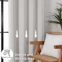 Simplebrand Ava Natural Blackout Curtains for Bedroom 63 Inch Length 2 Panels Set, Solid Thermal Insulated Energy Saving Rod Pocket Window Treatment Curtains Blackout Drapes, W40 x L63 Inch, Natural