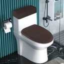 Toilet Lid Cover and Toilet Tank Cover Stretch Toilet Covers Set for Bathroom, Polyester Spandex Jacquard Fabric, Machine Washable, with Elastic Bottom, Coffee